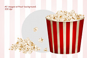 Popcorn watercolor clipart, a Food Illustration by Alena Sid (Thumbnail 3 of 13)