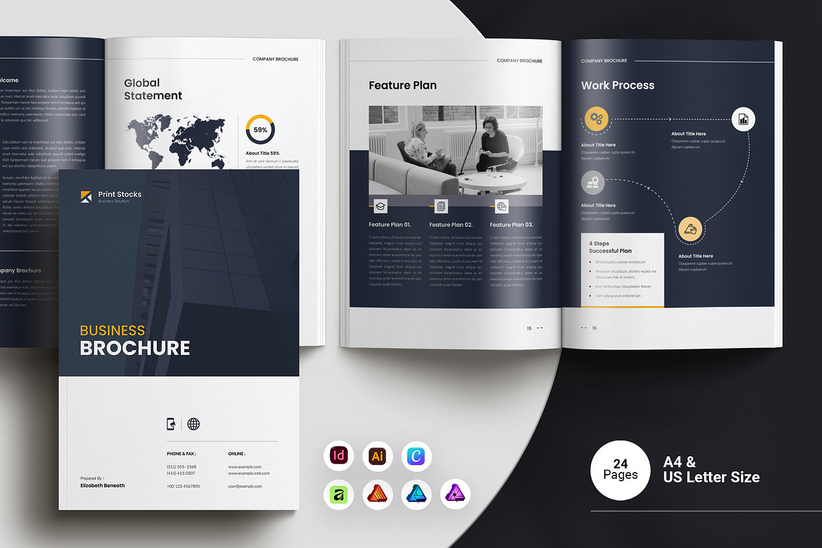 Company Profile Brochure Template, a Brochure Template by Spark_Creative (Photo 1 of 16)