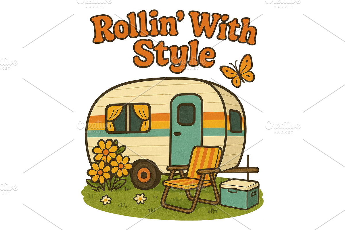 Rollin’ With Style Camper Wall Art, a Background Graphic by LaseredNinja (Photo 1 of 7)