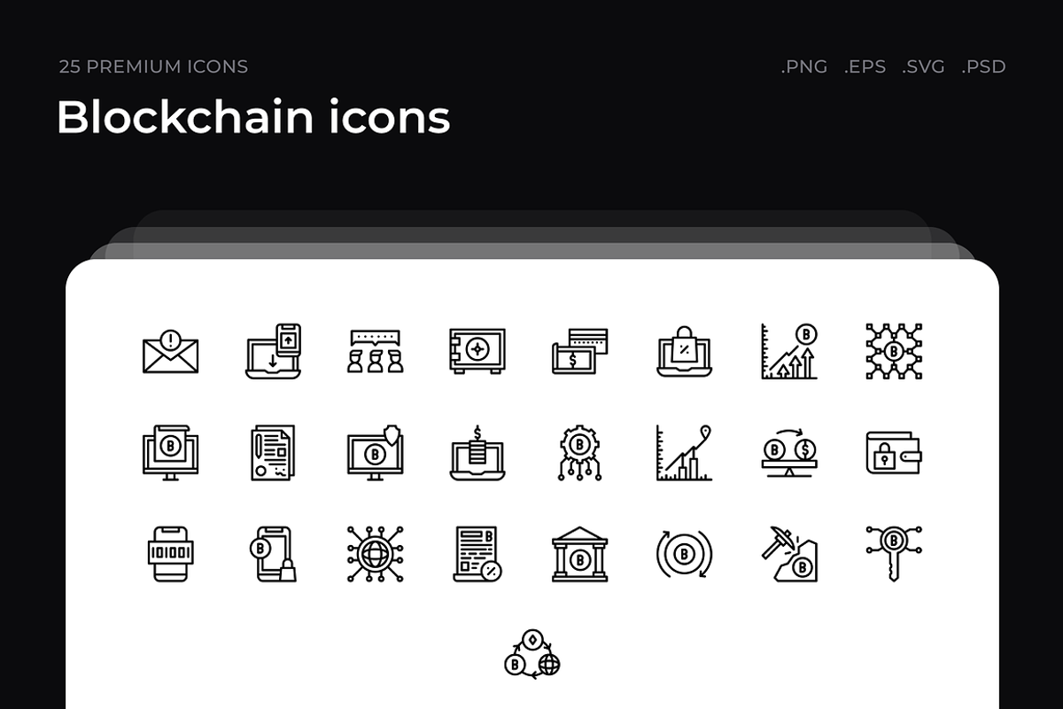Blockchain icons, an Outline Icon by Guapoo