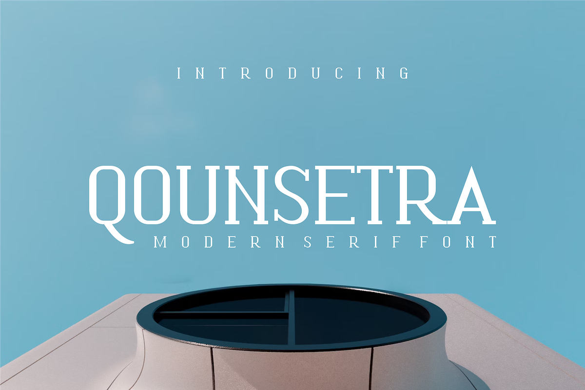 Qounsetra - Font, a Serif Font by artchiles_design (Photo 1 of 5)