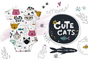 7 cat breed, lettering and pattern, a Texture Illustration by narinadraban (Thumbnail 1 of 6)