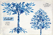 Cobalt Blue. Floral set, an Illustration by Irina Dolgikh (Thumbnail 5 of 9)