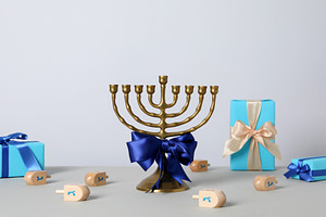 Сoncept of Jewish winter holiday, Hanuka holiday, an Industrial Photo by AtlasStudio PRO