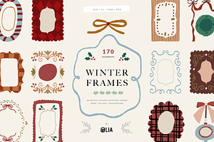 170+ Whimsical Frames & Bows, a Decorative Illustration by Olia