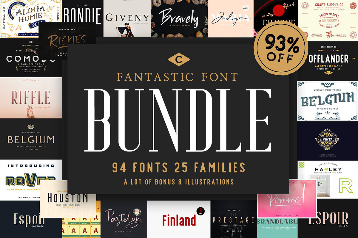 FANTASTIC Font Bundle (93%OFF)