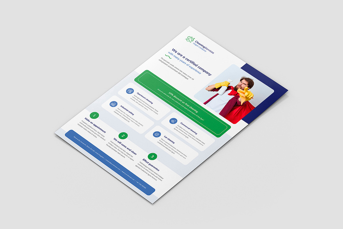 Cleaning Service Canva Flyer Design, a Flyer Template by artbart (Photo 4 of 9)
