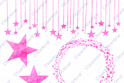 Watercolor Twinkle Stars in Pink, an Object Illustration by ClipartBrat Graphics (Thumbnail 4 of 5)