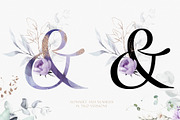 Violet Watercolor Floral Alphabet, a Decorative Illustration by Veris Studio (Thumbnail 7 of 12)