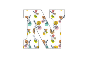 Colorful Floral Alphabets A-Z