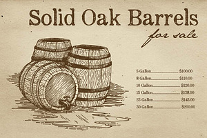 Illustrated Barrels Vector