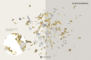 Gold & Silver Foil PNG Elements