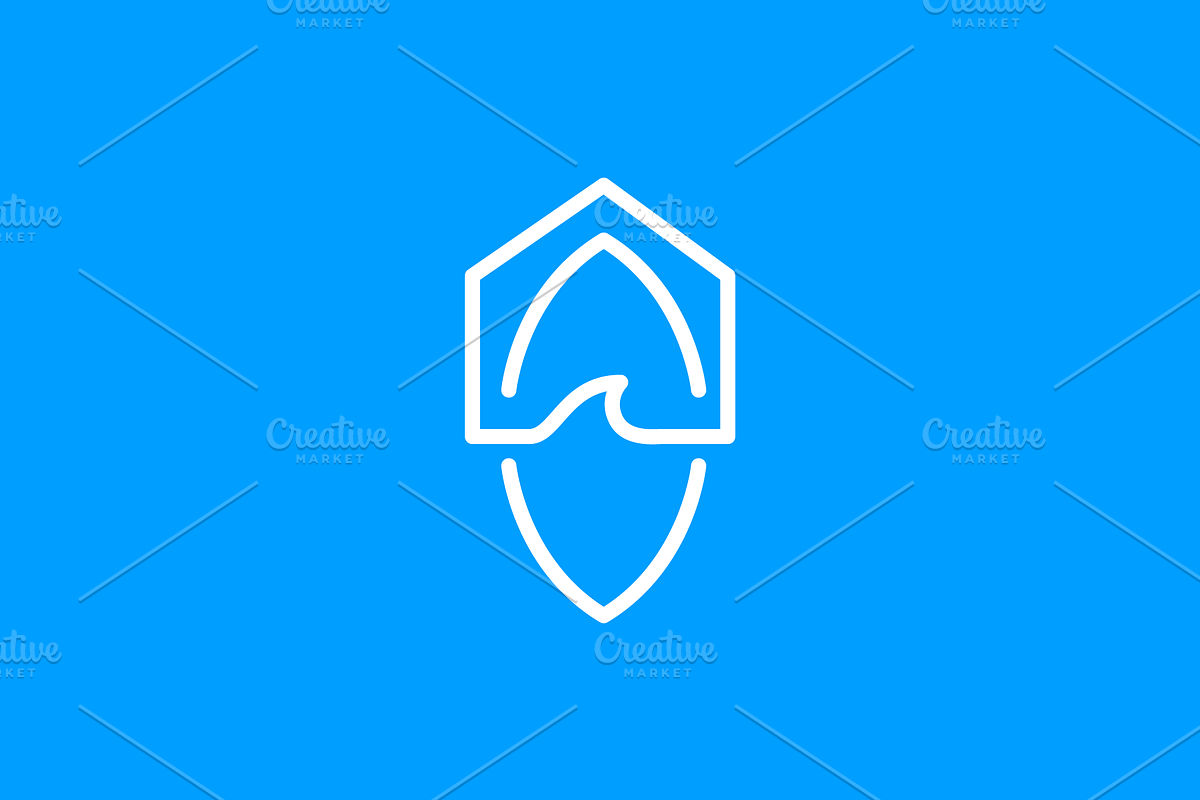 surfing house ocean sport logo, a Branding & Logo Template by devastd