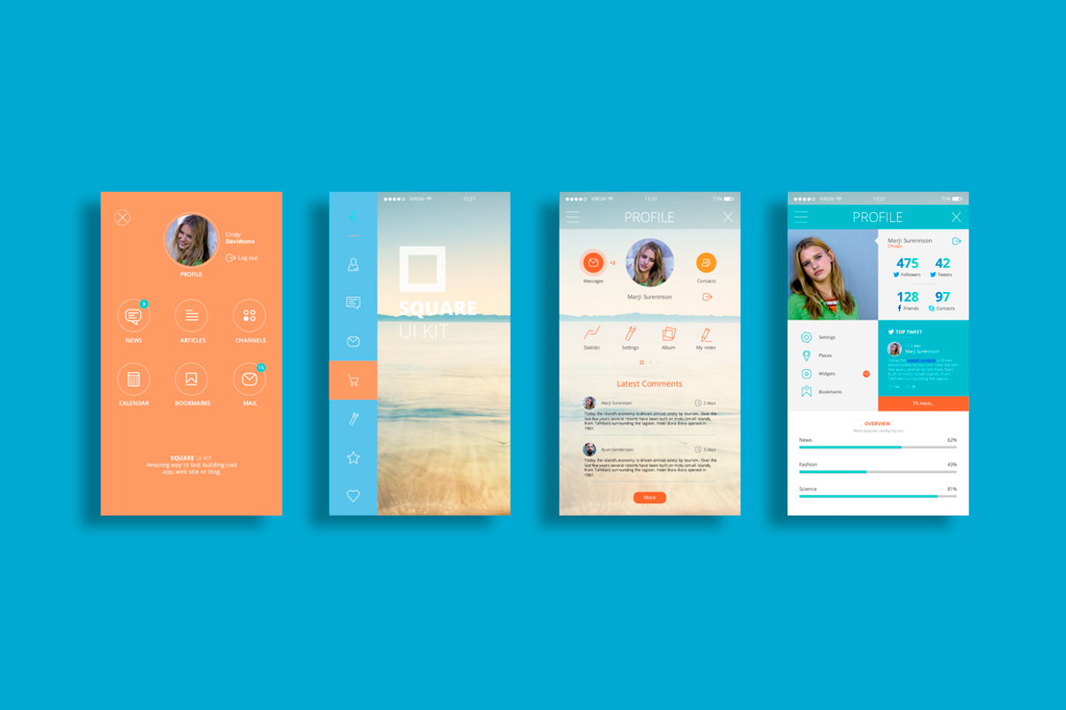 Square UI KIT, an UI Kit Template by Newface (Photo 4 of 8)