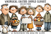 Whimsical Easter Couple Clipart, an Illustration by OK Design (Thumbnail 1 of 6)