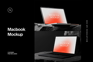 Macbook Mockup on Stone