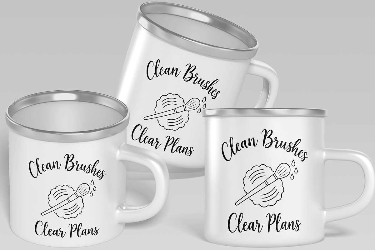 Makeup Brush Cleaning Quote Line Art, an Object Illustration by Ghagra (Photo 4 of 7)