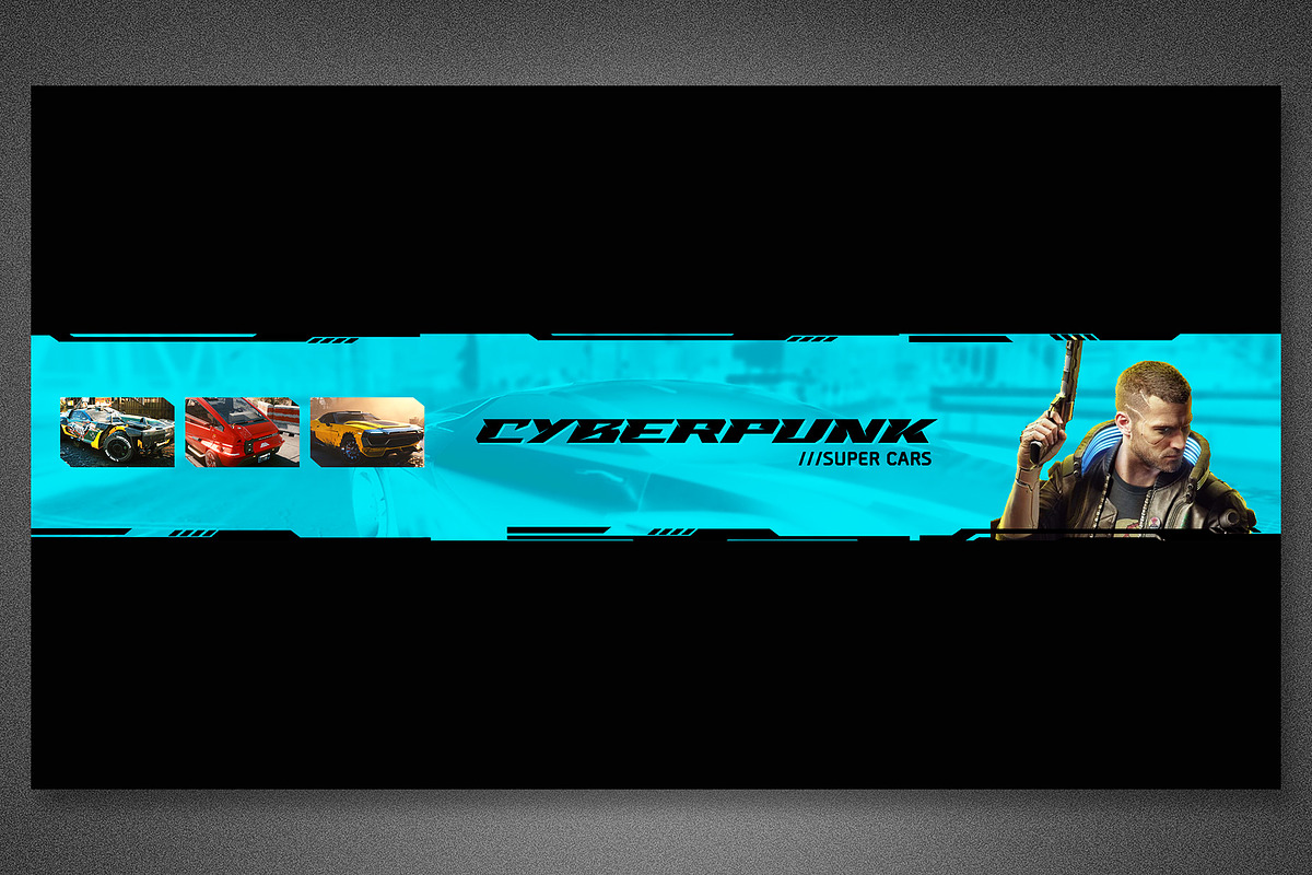 Cyberpunk YouTube Channel Art, a Social Media Template by loswl (Photo 4 of 8)