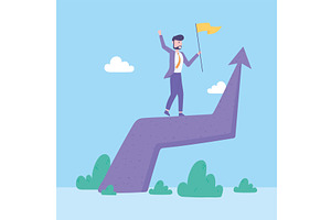 businessman on arrow, a Person Illustration by studiogstock