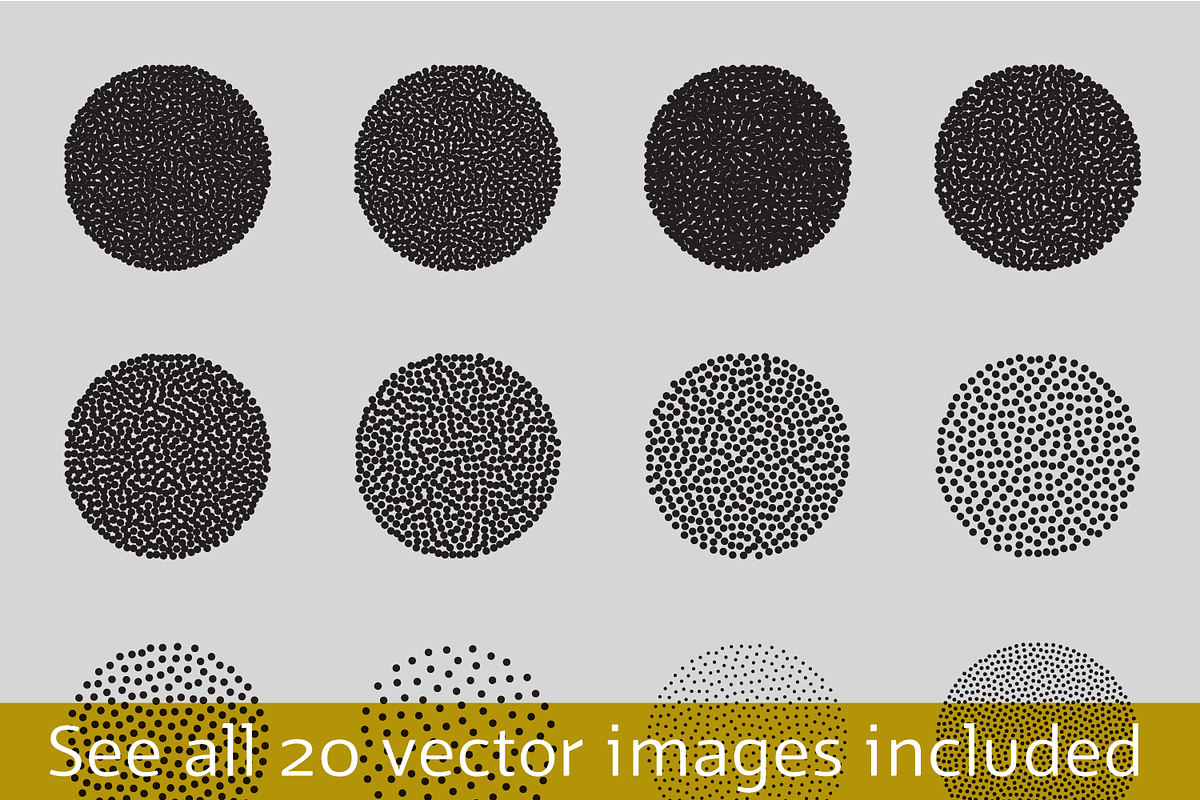 Circle Tones Vol. 15 | 20 Vectors, a Texture Graphic by invisiblelayer (Photo 2 of 5)