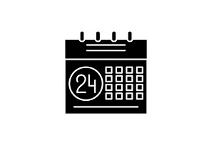 Calendar Planning System Black Icon