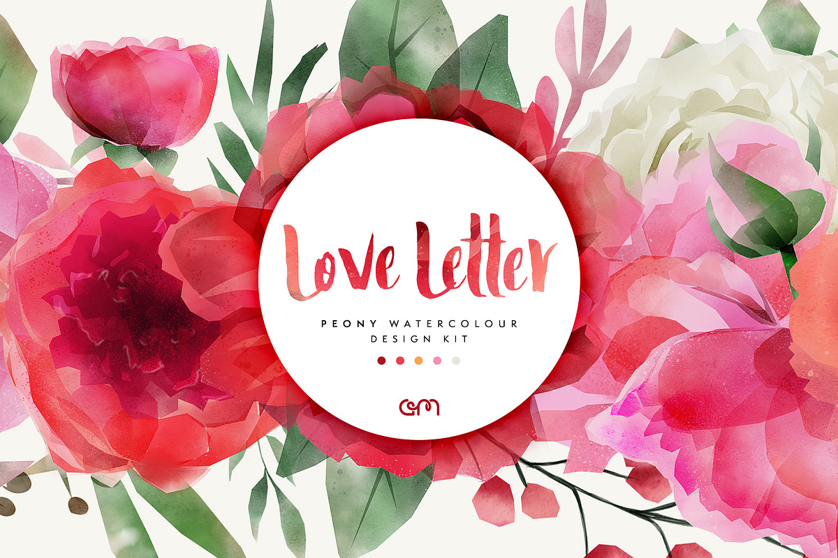 Love Letter - Peony Watercolour, an Illustration by AM Studio (Photo 1 of 6)