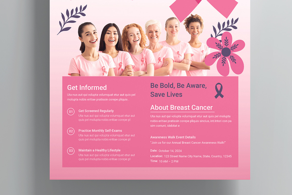 Breast Cancer Awareness flyer, a Flyer Template by MightyDesign (Photo 5 of 8)