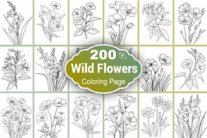 Wild Flowers Coloring Page, a Graphic by Forhadx5