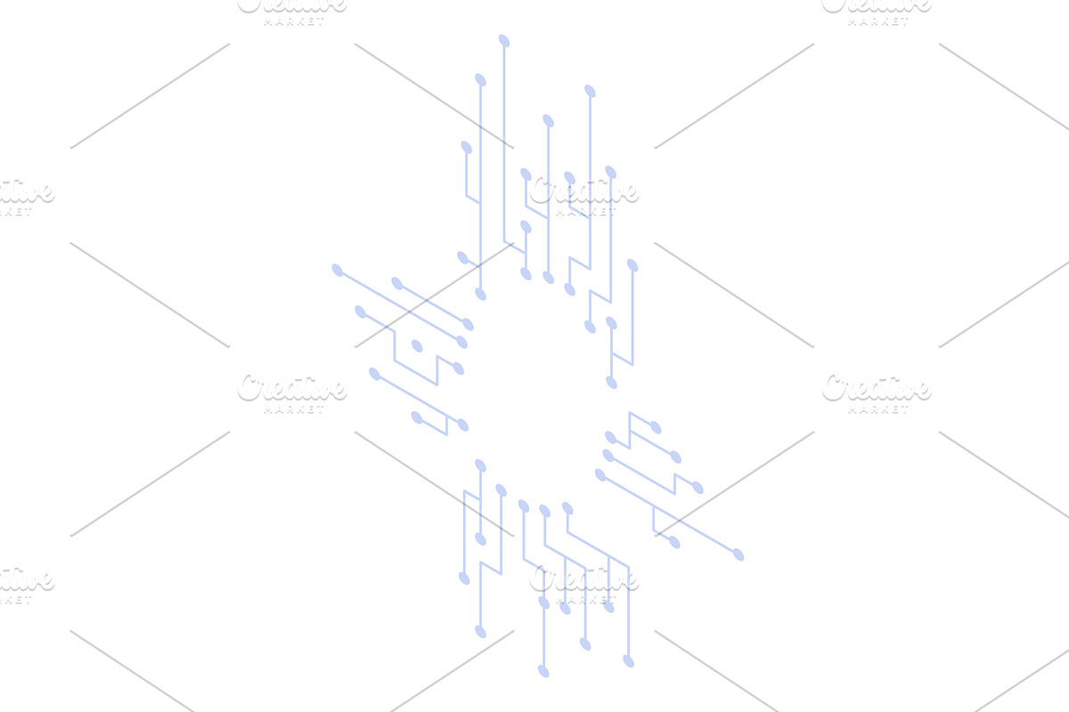 Isometric artificial intelligence, a Technology Illustration by the8monkey