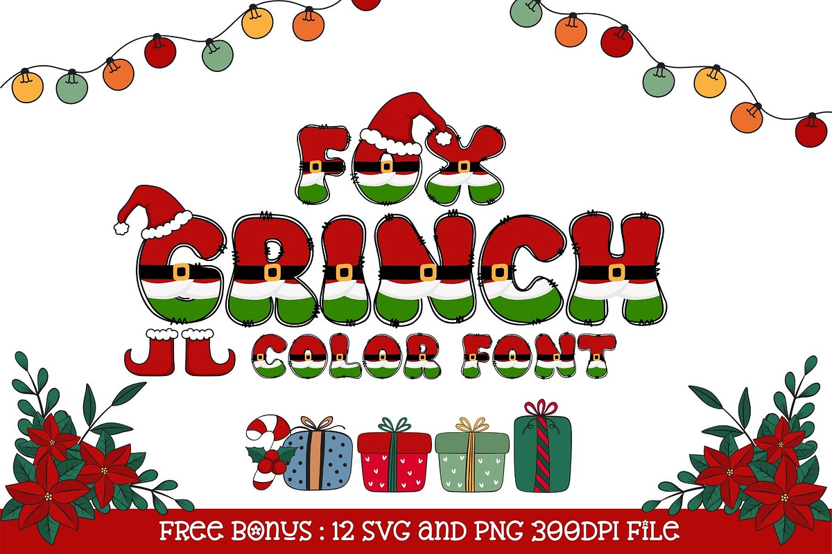 Fox Grinch Color Font, a Symbol Font by Fox7 By Rattana (Photo 1 of 9)