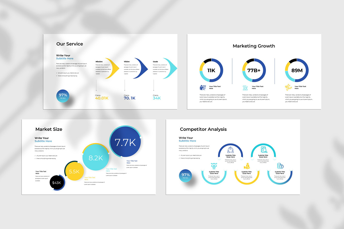 Blue Yellow Modern Business Plan Pre, a Presentation Template by Slide-Agency (Photo 4 of 11)