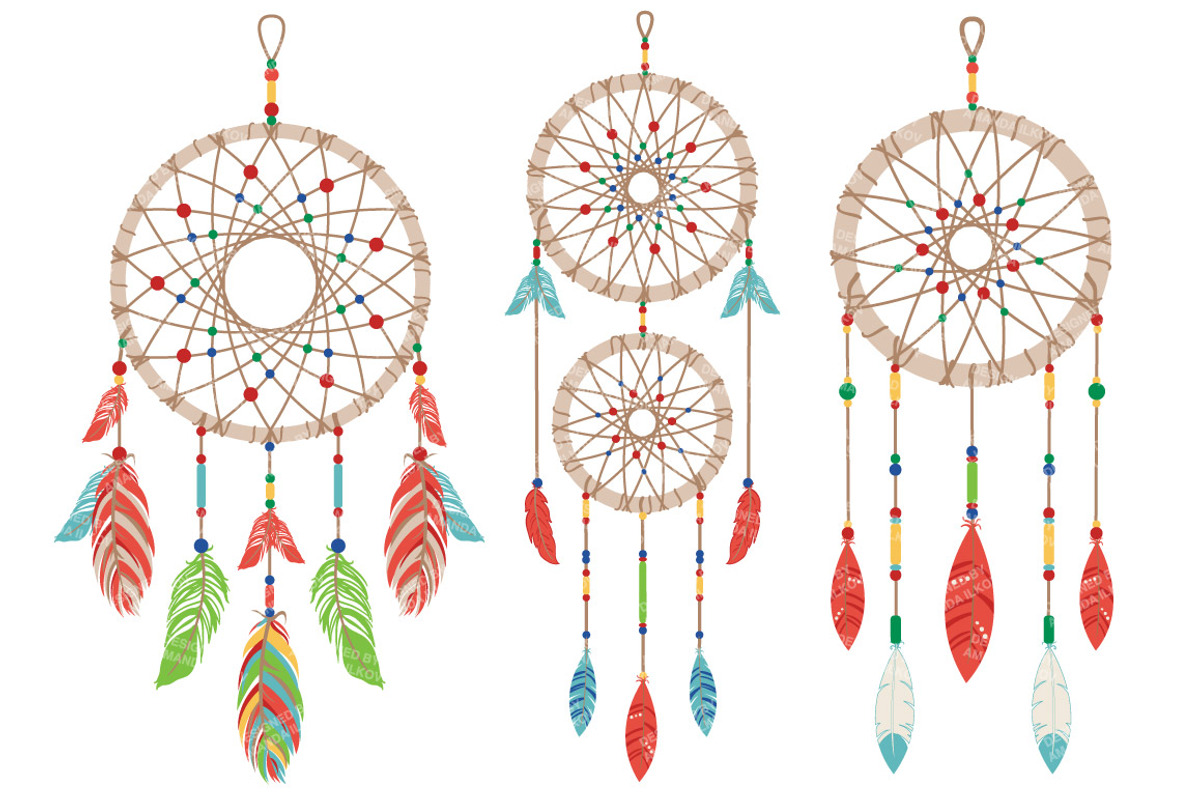 Bright Dreamcatchers Clipart, an Illustration by Amanda Ilkov (Photo 3 of 4)