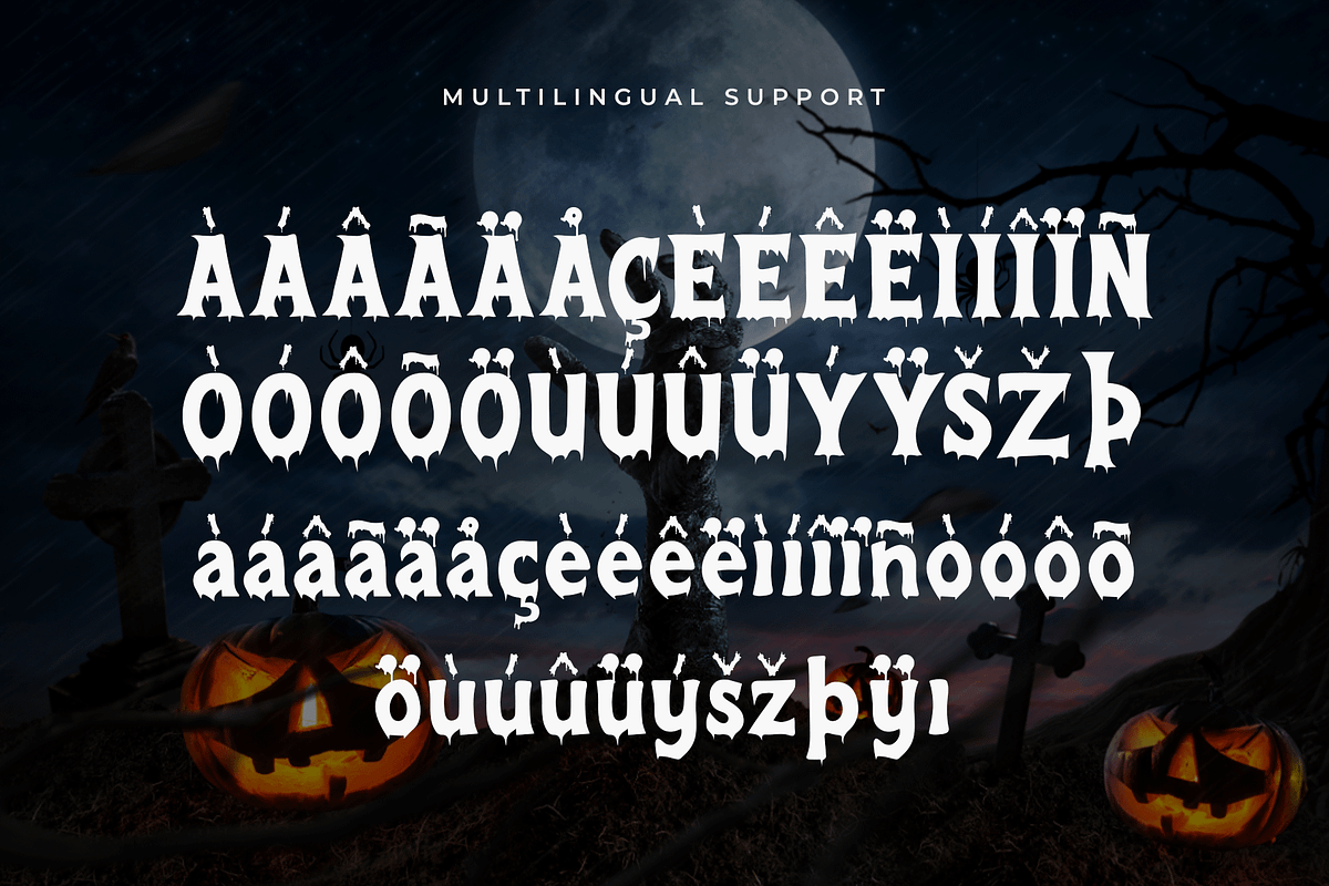 Creeps - Modern Halloween Font, a Blackletter Font by overlaytemplates (Photo 5 of 5)