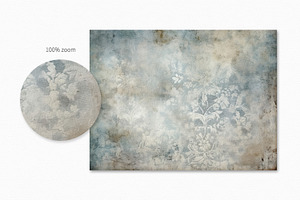 Blue Vintage Wallpaper Paintings