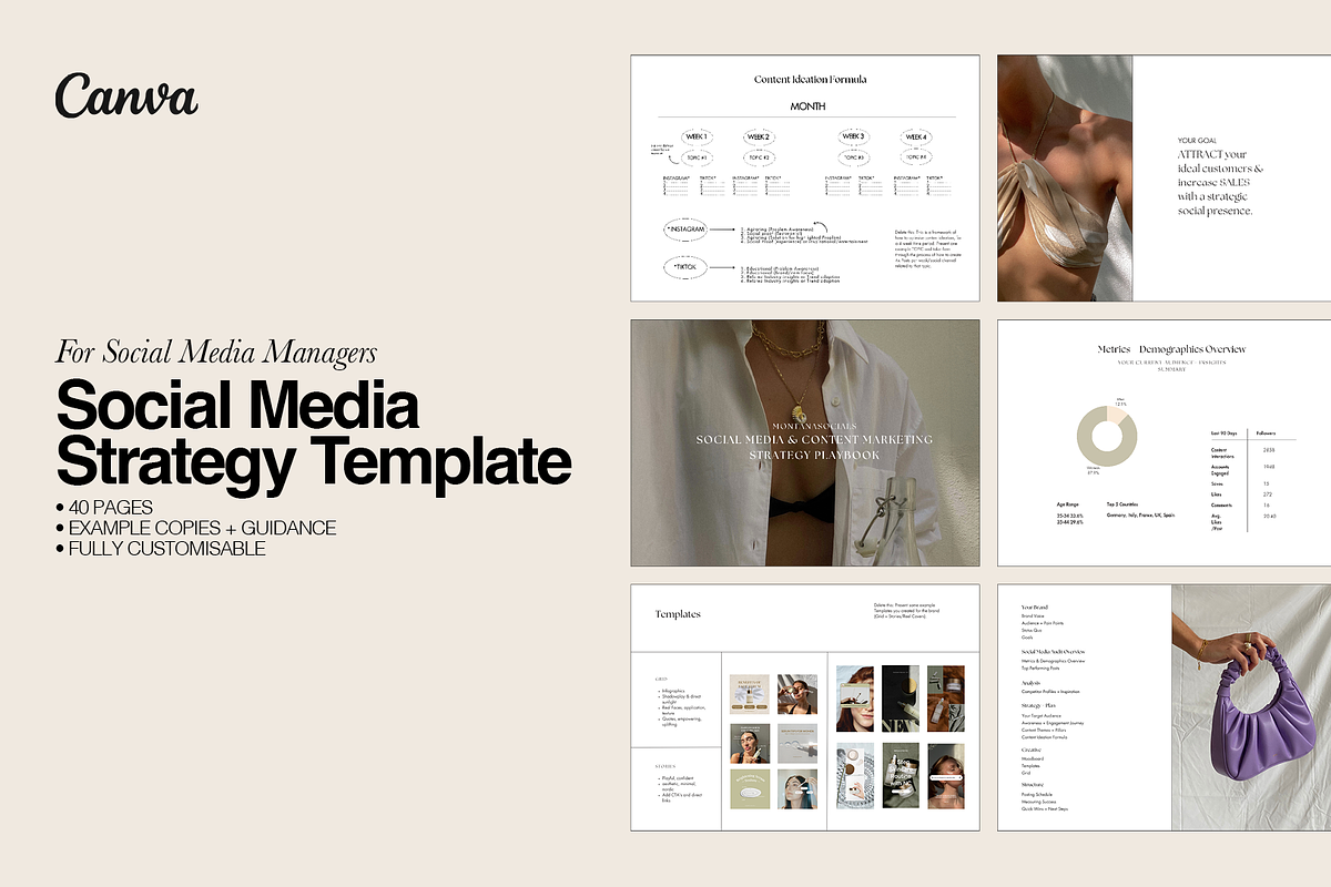Social Media Strategy Template, a Social Media Template by montanasocials (Photo 1 of 7)