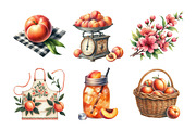 Peach Garden Watercolor Clipart, an Illustration by Daily.Designs (Thumbnail 5 of 5)