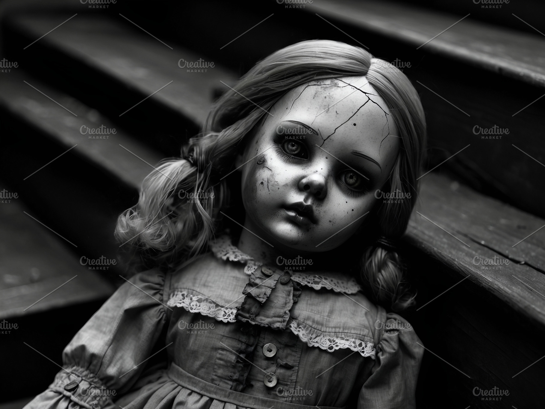 Creepy Antique Victorian Doll, an Abstract Photo by sirylok