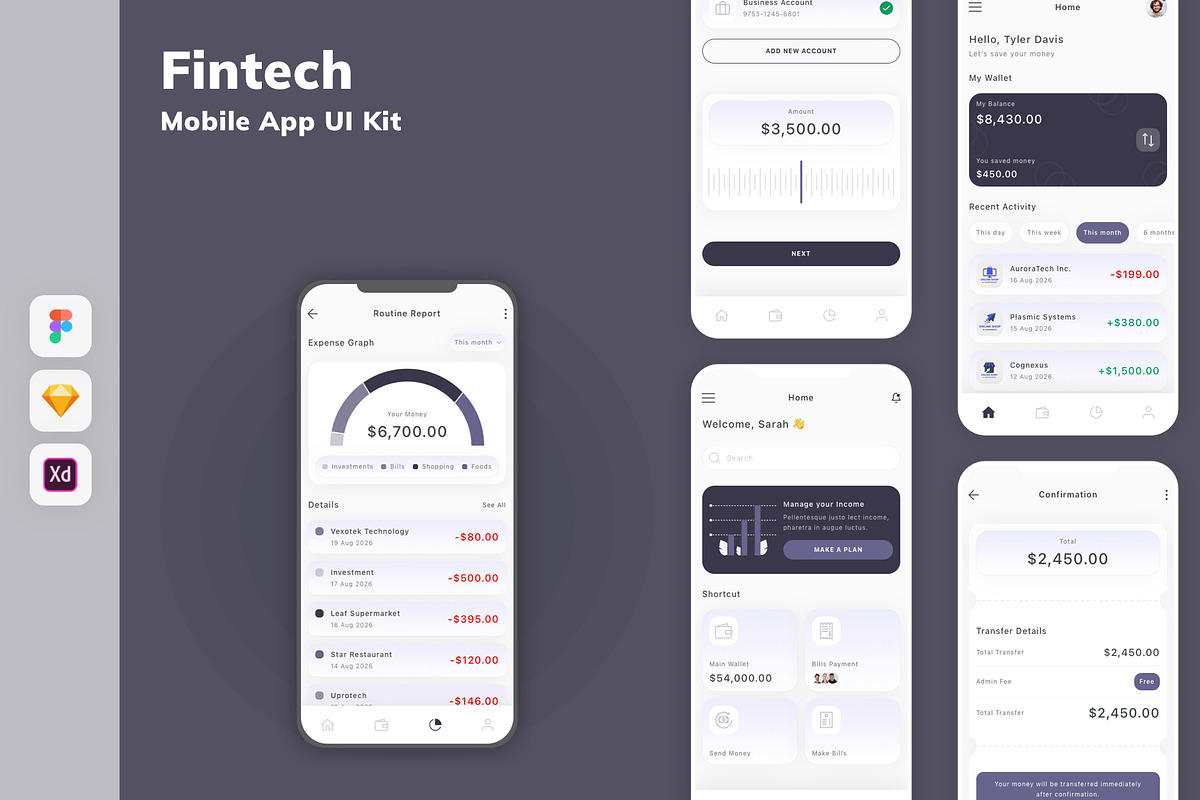 Fintech Mobile App UI Kit, an UI Kit Template by uicube (Photo 3 of 3)