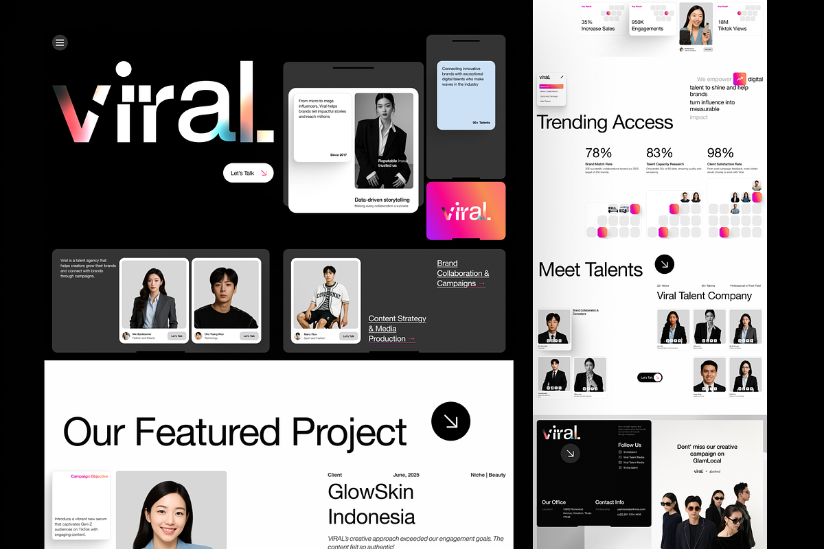 Viral - KOL Talent Company, an UI Kit Template by Sans Design