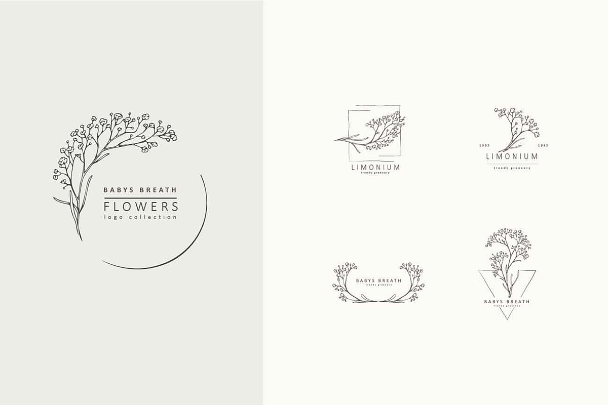 76 Floral premade logos, a Branding & Logo Template by Merfin (Photo 3 of 10)