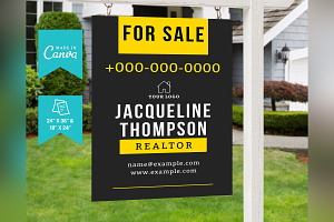 Customizable Real Estate Yard Sign, a Poster Template by SmmrDesign