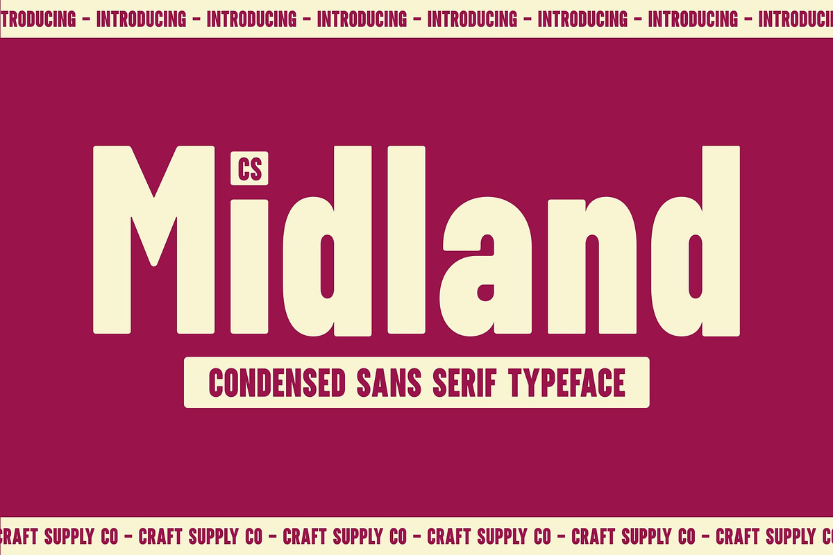 CS Midland – Condensed Font, a Sans Serif Font by Craft Supply Co. (Photo 1 of 8)
