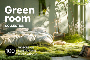 Green rooms. Collection, a Decorative Illustration by Handmadefont