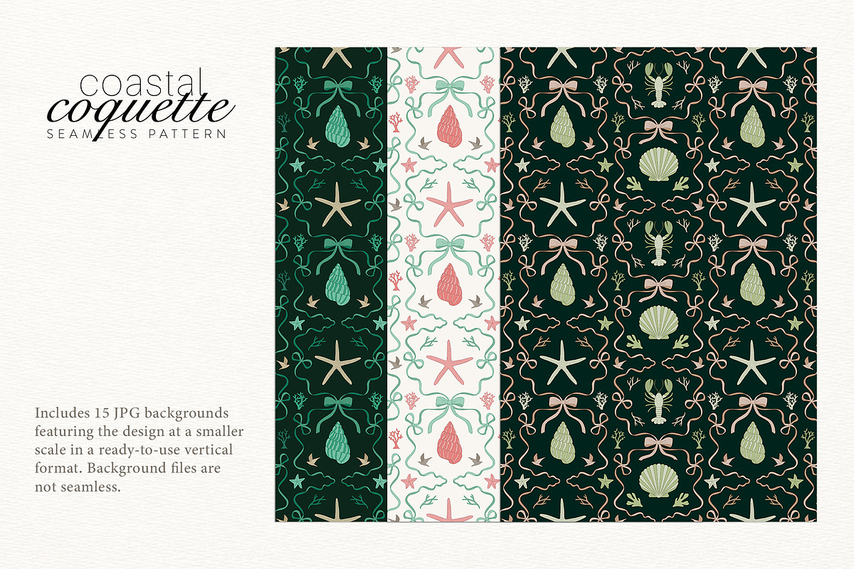 Coastal Coquette Seamless Pattern, a Pattern Graphic by Dina Mae (Photo 13 of 14)