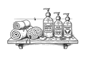 Natural Spa Skincare Products on, an Object Illustration by AlexArt