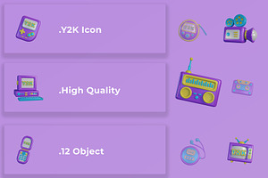 3D Y2K Icon