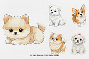 15 Bundle Watercolor Baby Puppy Dog, an Animal Illustration by Morspective (Thumbnail 7 of 8)