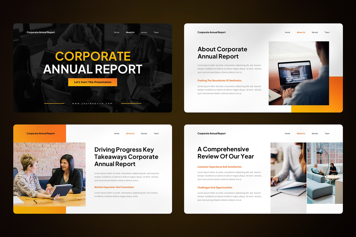 Corporate Annual Report Google Slide, a Presentation Template by SquidPixey (Photo 2 of 7)