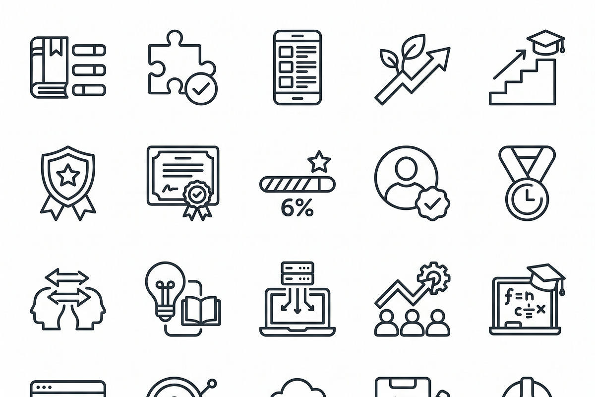 Vector Digital Learning Skills Icons, an Outline Icon by adenpinkstore (Photo 8 of 11)