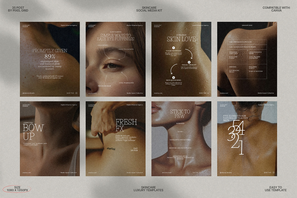 Aesthetic Skincare Canva Posts preview 4